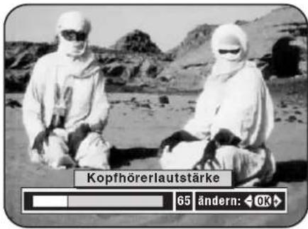 Kopfhörerlautstärke 65 ändern: OK