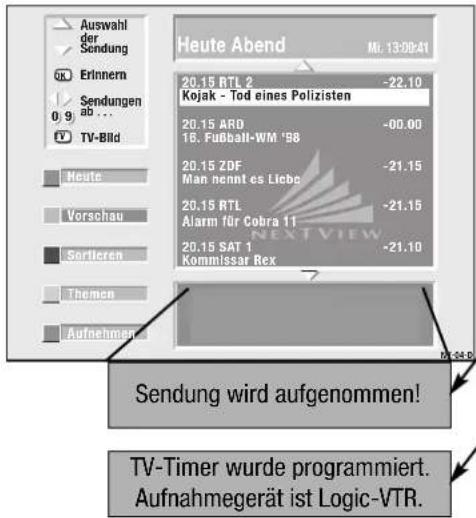 Auswahl der Sendung OK Erlinnern Sendungen ab ... TV -Bild Heute Abend Mn. 13:00:41 20.15 RTL 2 Kojak - Tod eines Polizisten -22.10 20.15 ARD 16. Fußball-WM '98 -00.00 20.15 ZDF Man nennt es Liebe -21.15 20.15 RTL Alarm für Cobra 11 20.15 SAT 1 Kommissar Rex -21.10 Sendung wird aufgenommen! TV-Timer…