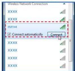Wireless Network Connection XXXX XXXX IN144 Connect automatically Connect