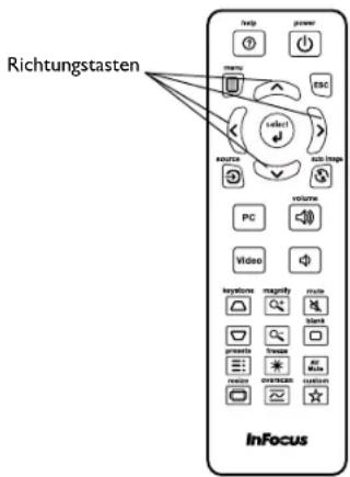 Richtungstasten InFocus