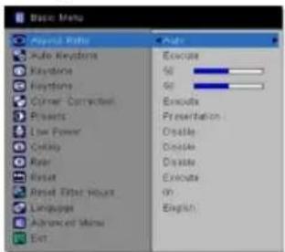 Basic Menu Append Options Auto Keyframe Keyframe Keyframe Outer Correction Points Line Power Código Reset Reset Filter House Language Advanced Menu Exit Click 50 50 Encode Presentation Disable Disable Disable Encode OK English