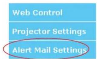 Web Control Projector Settings Alert Mail Settings