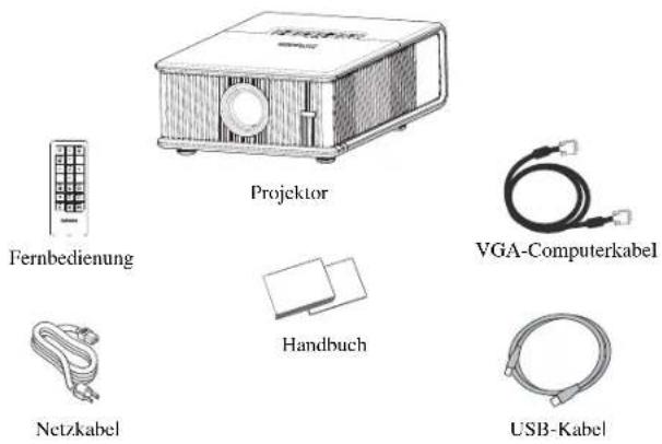 Fernbedienung Projektor VGA-Computerkabel Netzkabel Handbuch USB-Kabel