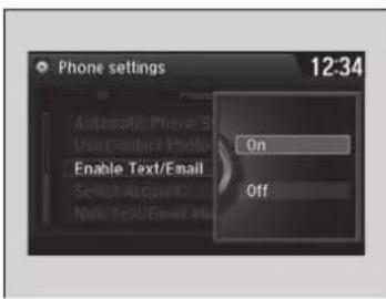 Phone settings 12:34 Automatic Phone S Use Contact Photo Enable Text/Email Select Account New Fax/Email As On Off