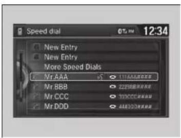 Speed dial 0.1µm 12:34 New Entry New Entry More Speed Dials Mr AAA 6 119999999 Mr BBB 222988999 Mr CCC 550000000 Mr DDD 448300000
