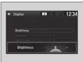 Display 12:34 Brightness Control Black Level Brightness -0.000 0.000+