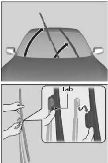 Diagram illustrating car steering rod and tab assembly with labeled parts and tool path