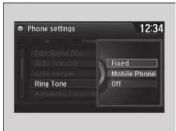 Phone settings 12:34 Edit Speed Out Audio Broadcast Audio Sound Ring Tone Fixed Mobile Phone Off