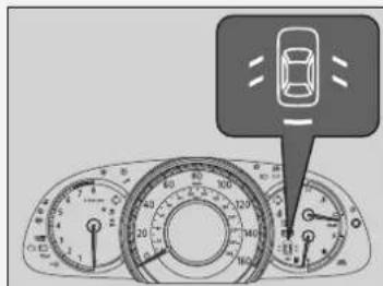 Diagram showing car dashboard with speedometer and car icon, likely for vehicle or sensor monitoring