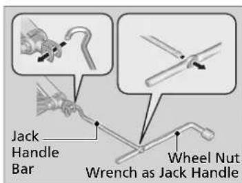 Jack Handle Bar Wheel Nut Wrench as Jack Handle