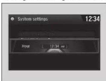 System settings 12:34 Hour ( 12:34 am )