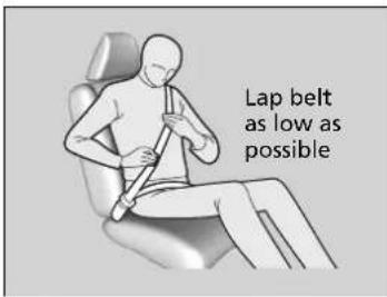 Lap belt as low as possible