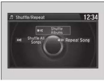 Shuffle/Repeat 12:34 Shuffle Albums Shuffle All Songs Repeat Song