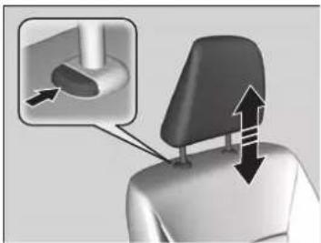 Honda Accord Sedan (2014) - ■ Adjusting the front head restraint positions - 1