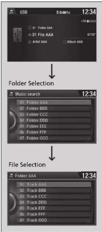 Honda Accord Sedan (2014) - How to Select a File from the Music Search List - 1