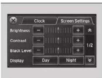 Clock Screen Settings Brightness + Contrast + Black Level + Display Day Night 1/2