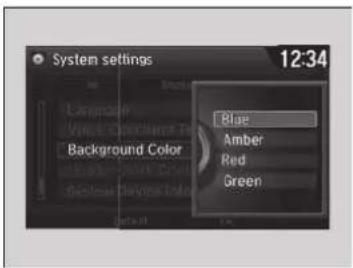 System settings 12:34 Blue Amber Red Green