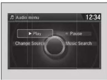 Audio menu 12:34 Play Pause Change Source Music Search