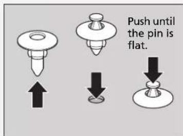 Push until the pin is flat.
