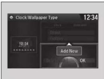 Clock/Wallpaper Type 12:34 Add New OK