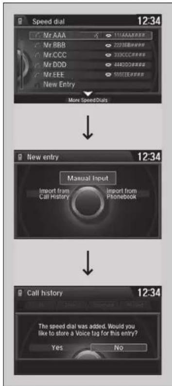 Honda Accord Sedan (2014) - Speed Dial - 1