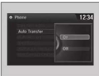 Phone 12:34 Auto Transfer On Off