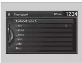 Phonebook 0TJAM 12:34 Alphabet Search Jack Jaque James Jane John Nan