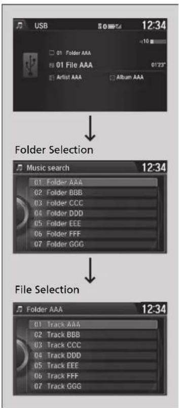 Honda Accord Sedan (2014) - How to Select a File from the Music Search List - 1