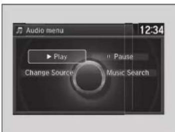 Audio menu 12:34 ▶ Play // Pause Change Source Music Search