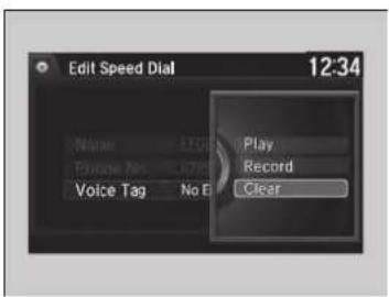 Edit Speed Dial 12:34 Name: 0.000 Europe No: 0.000 Voice Tag No E Play Record Clear
