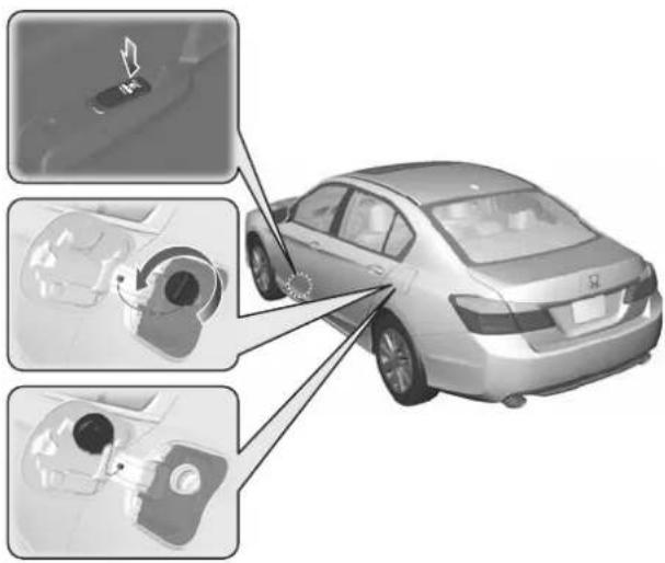 Honda Accord Sedan (2014) - Refueling → P. 479 - 1