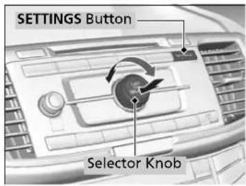 SETTINGS Button Selector Knob