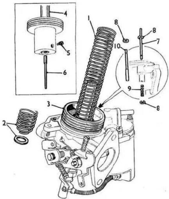 Technical diagram of a mechanical assembly with numbered parts and exploded view, likely for assembly or maintenance instructions.