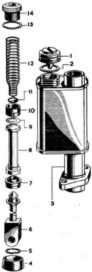 Technical diagram of a mechanical assembly with numbered parts for identification