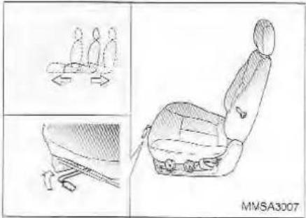 KIA Magentis (2003) - FRONT SEAT ADJUSTMENT MOVING THE FRONT SEAT FORWARD AND BACKWARD - 1