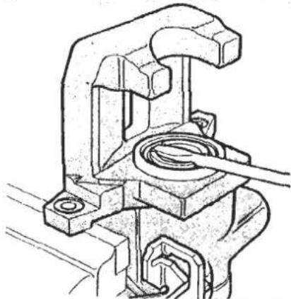 Technical line drawing of a mechanical clamp or bracket assembly (no text or symbols)