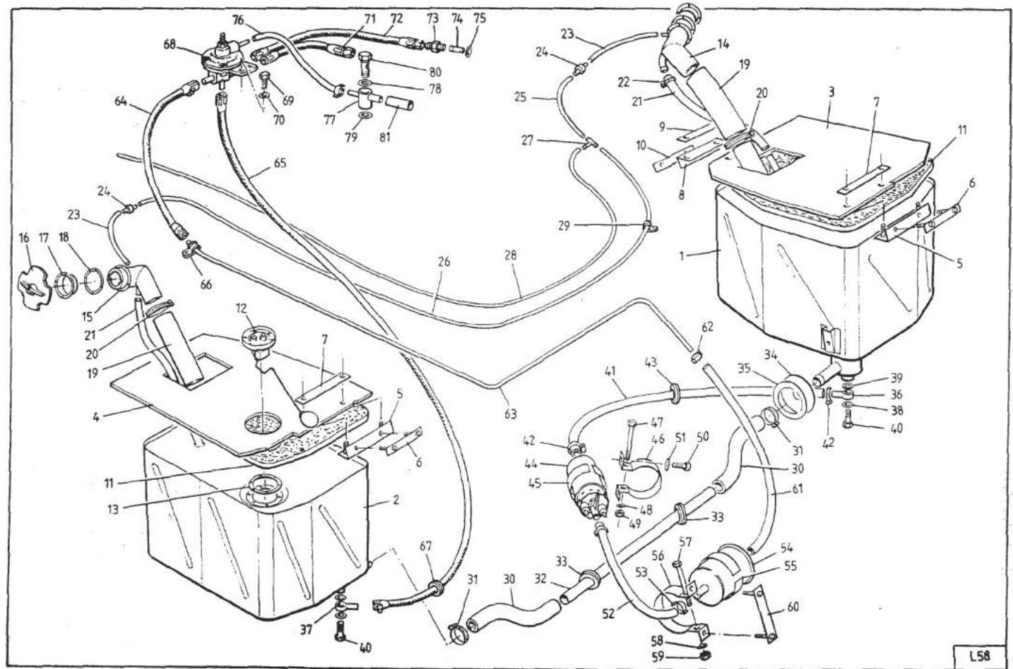 Technical diagram of a mechanical device with numbered components and labeled parts, likely for assembly or maintenance purposes.