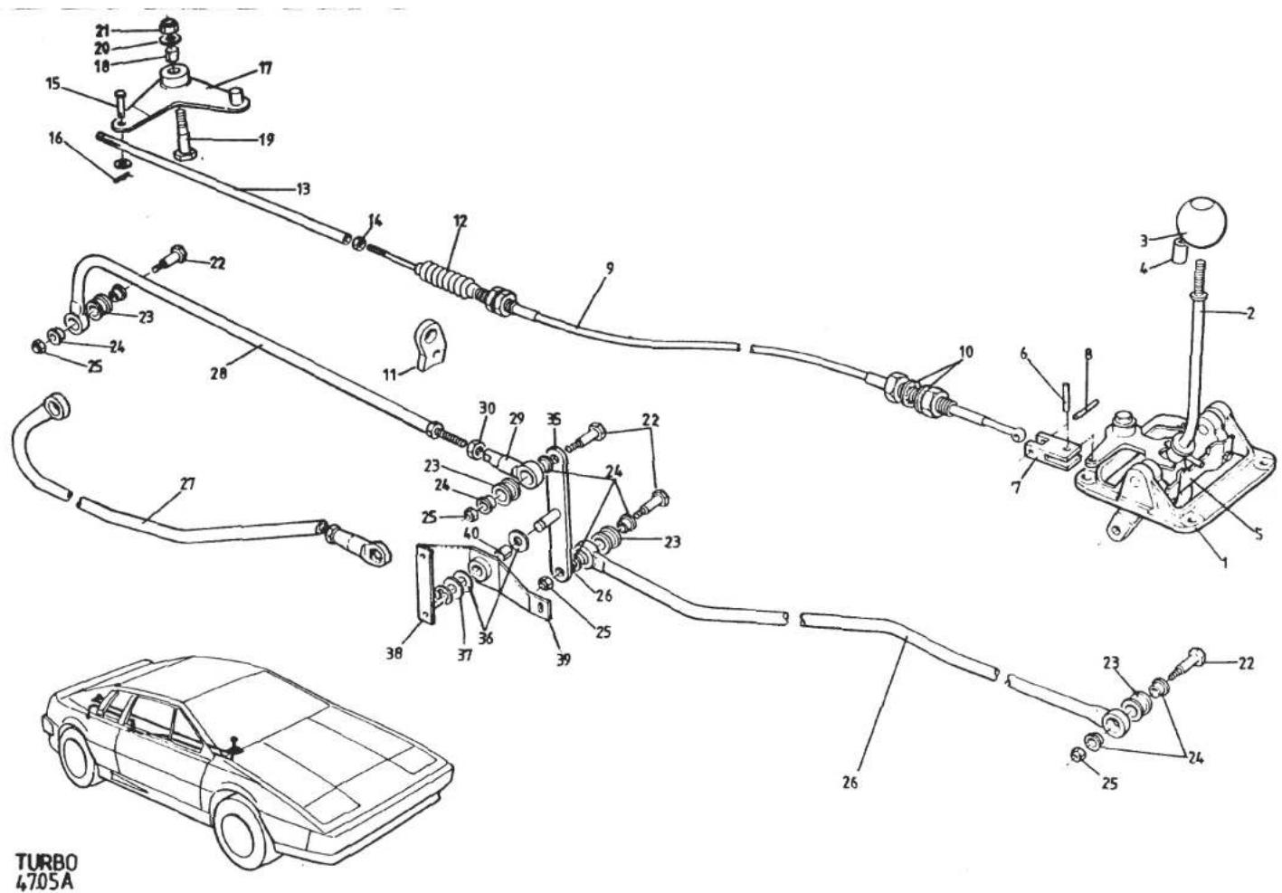 21 20 18 15 16 17 19 13 14 12 9 22 23 24 25 28 11 30 29 35 22 23 24 25 40 26 25 39 38 37 TURBO 4705A