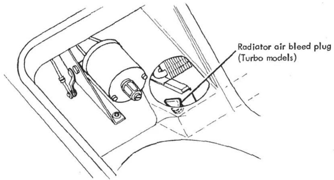 Radiator air bleed plug (Turbo models)