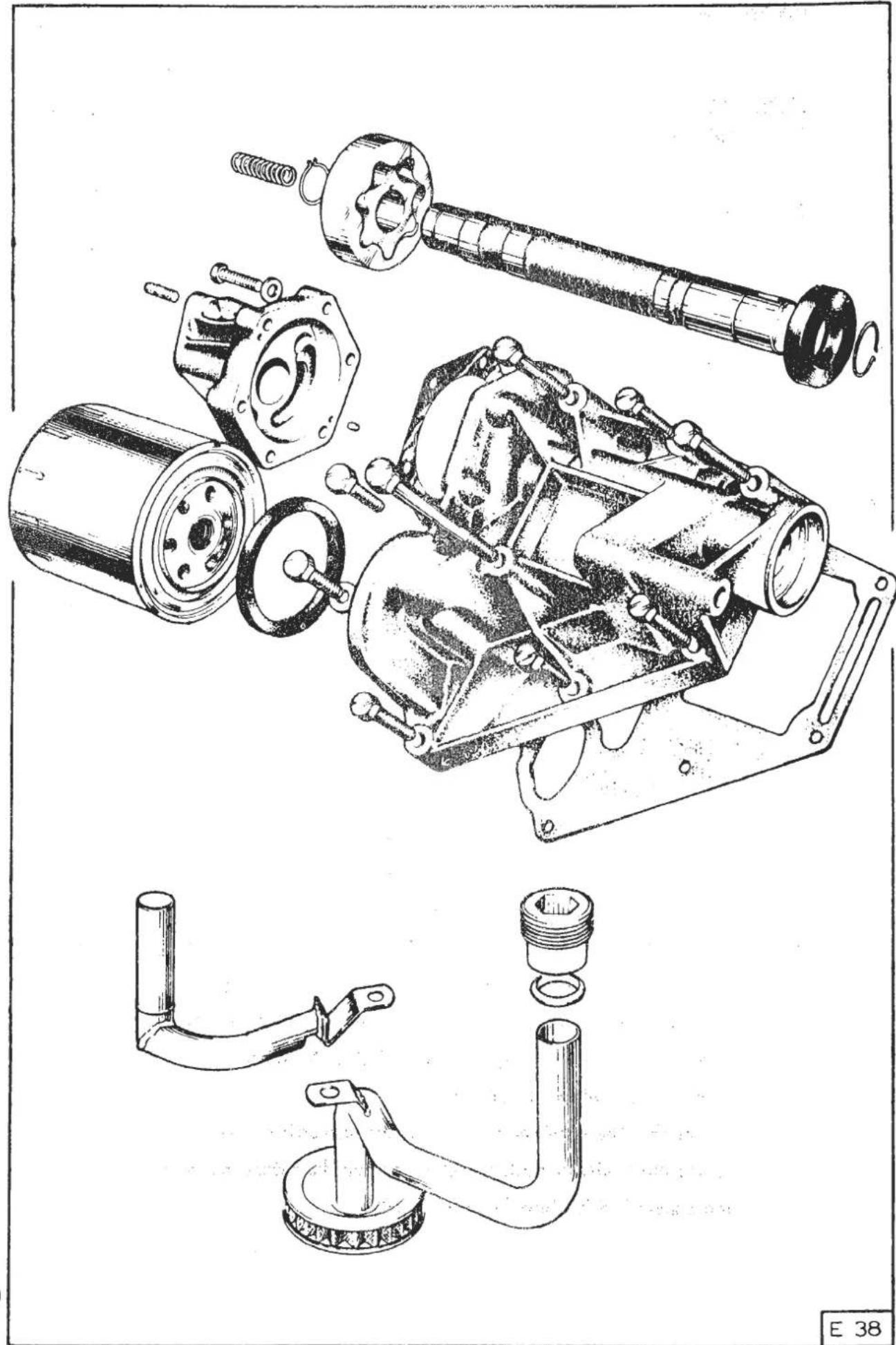 Technical illustration of mechanical assembly with exploded views and disassembled components (no text or labels)
