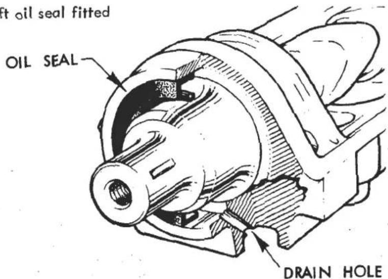 ft oil seal fitted OIL SEAL DRAIN HOLE