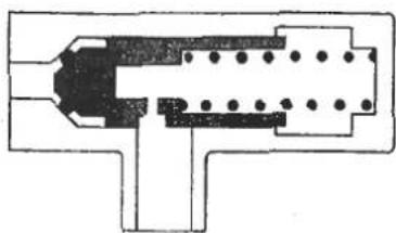 Pure technical diagram of a mechanical or electrical component without any text, numbers, or symbols