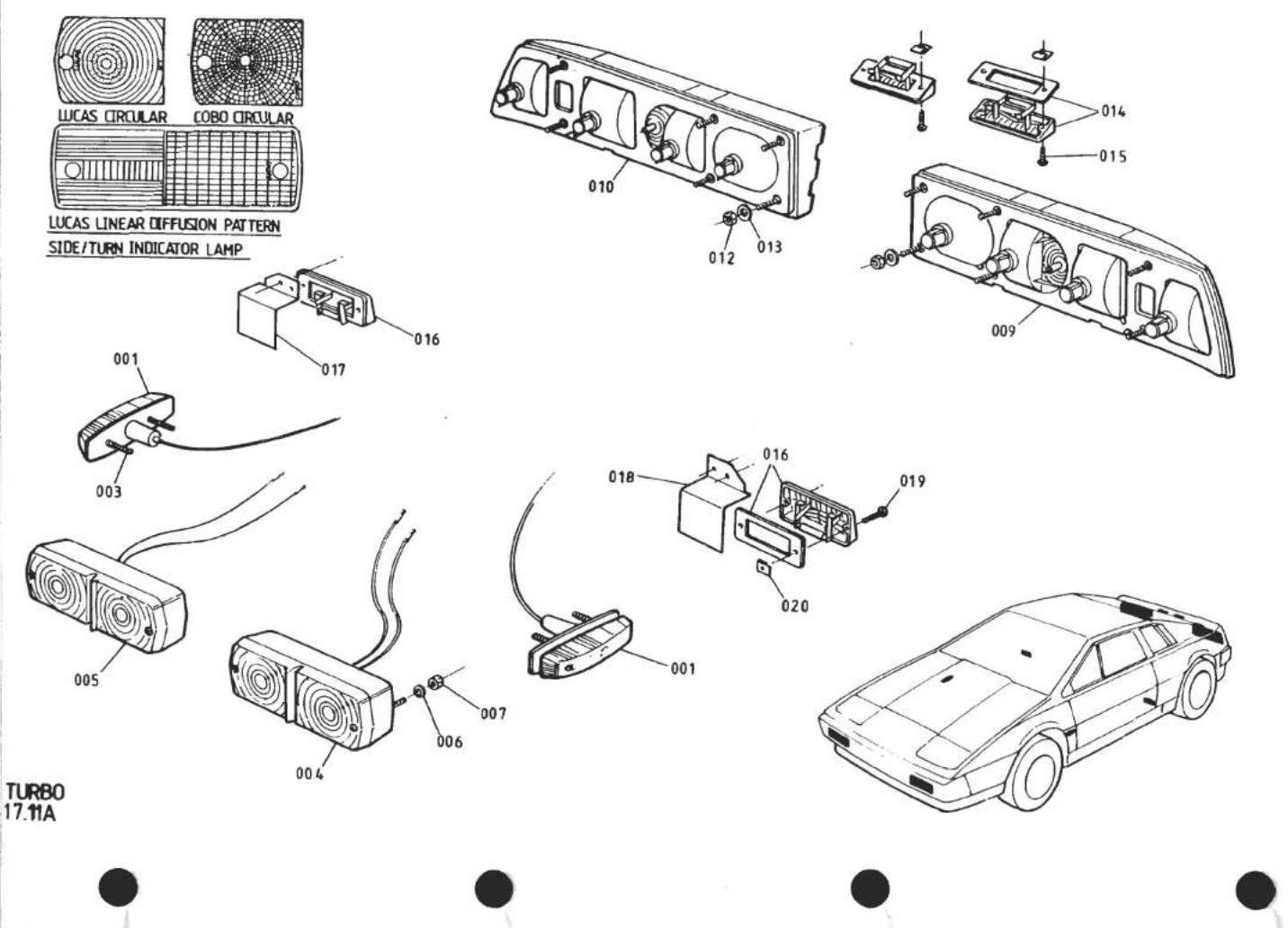 Lotus Turbo Esprit (1980) - ENGINE PART NUMBERS - 178