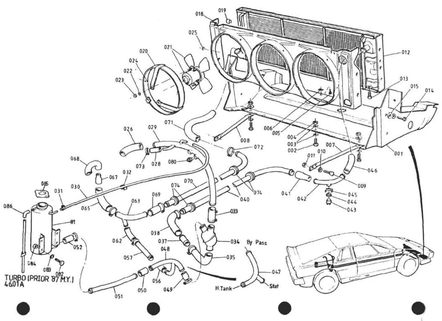 TURBO (PRIOR 87 M.Y.) 4601A By Pass H.Tank Stat 012 013 015 014 018 019 025 021 024 022 023 020 021 023 026 029 071 073 028 080 068 067 032 067 030 065 063 069 074 070 033 038 037 048 062 057 056 049 051 050 052 086 081 084 088 082