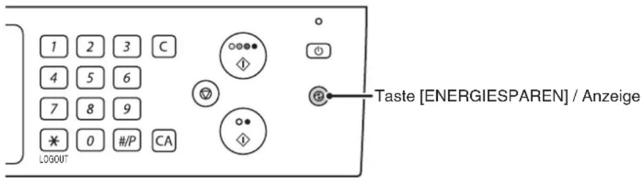 1 2 3 C 4 5 6 7 8 9 * 0 #/P CA LOGOUT Taste [ENERGIESPAREN] / Anzeige