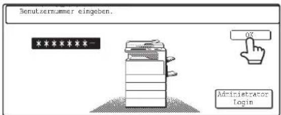 Benutzernummer eingeben. ***** 02 Administrator Login