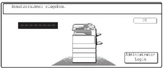 Senutzernummer eingeben. OK Administrator Login