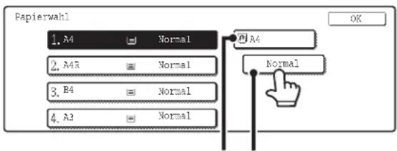 Papierwahl 1. A4 Normal 2. A43 Normal 3. B4 Normal 4. A2 Normal OK A4 Normal