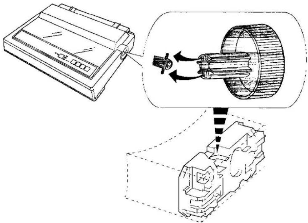 Technical diagram showing a device connected to a mechanical component with directional arrows indicating motion or flow.