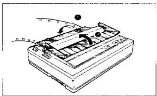Technical diagram of a device with numbered components and directional arrows indicating movement or assembly.